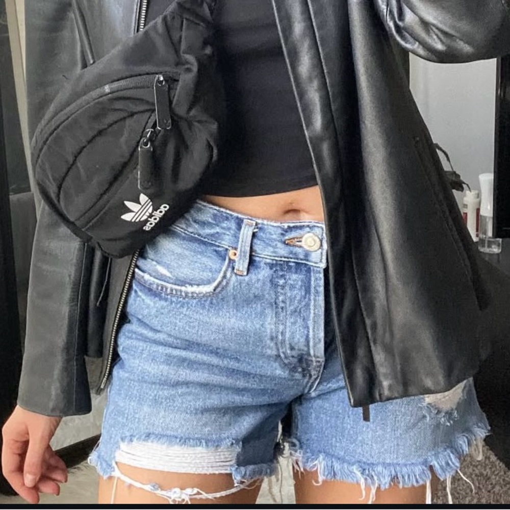 Topshop Denim Distressed Shorts